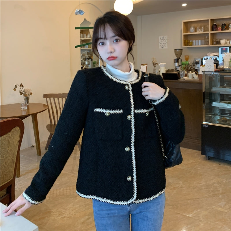 Black Loose Autumn And Winter Jacket
