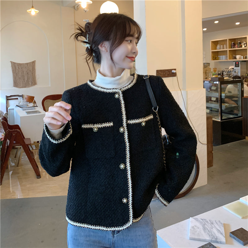 Black Loose Autumn And Winter Jacket