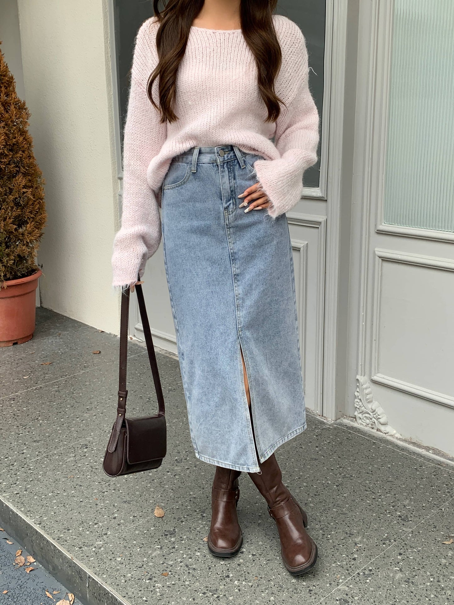 High Waist Denim Skirt