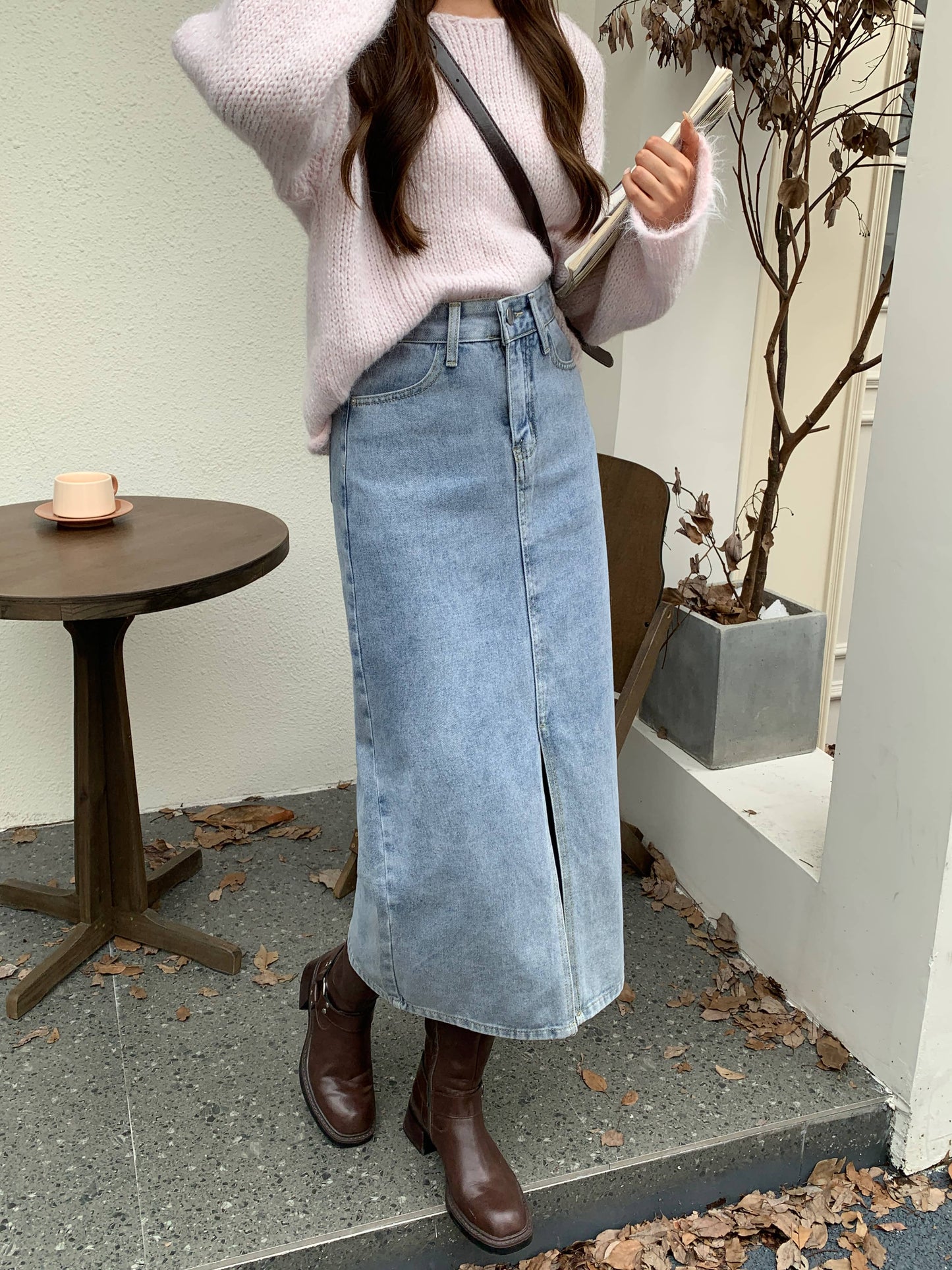 High Waist Denim Skirt