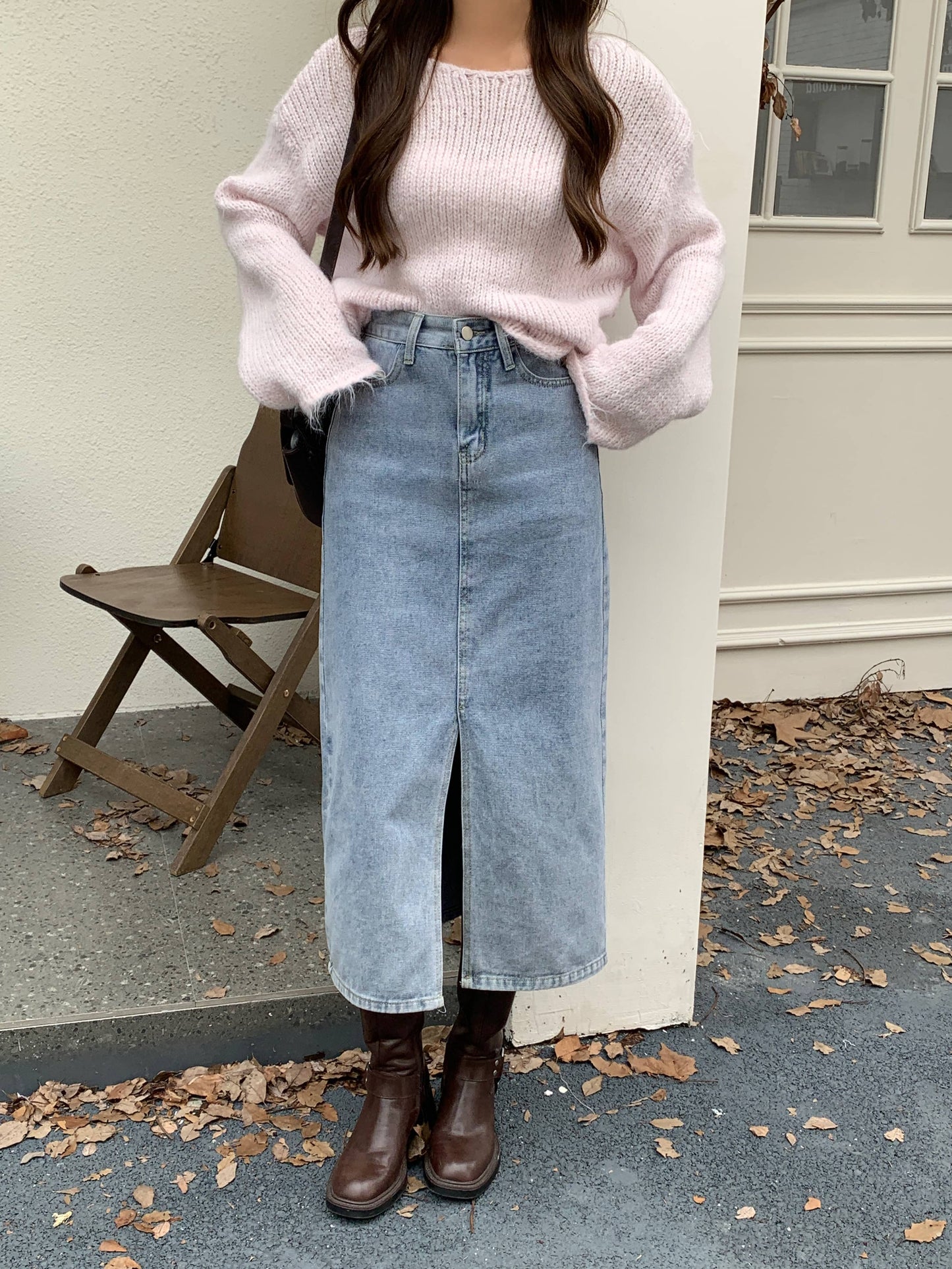 High Waist Denim Skirt