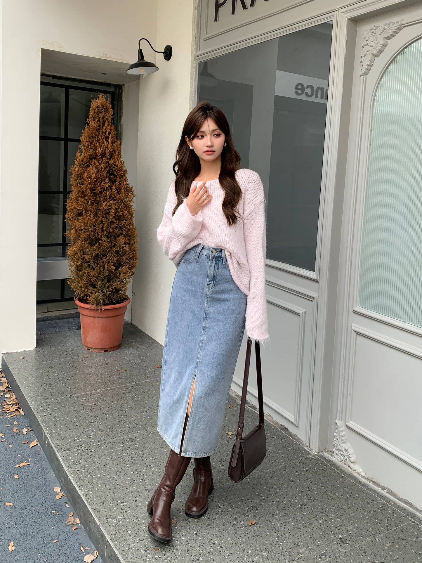 High Waist Denim Skirt