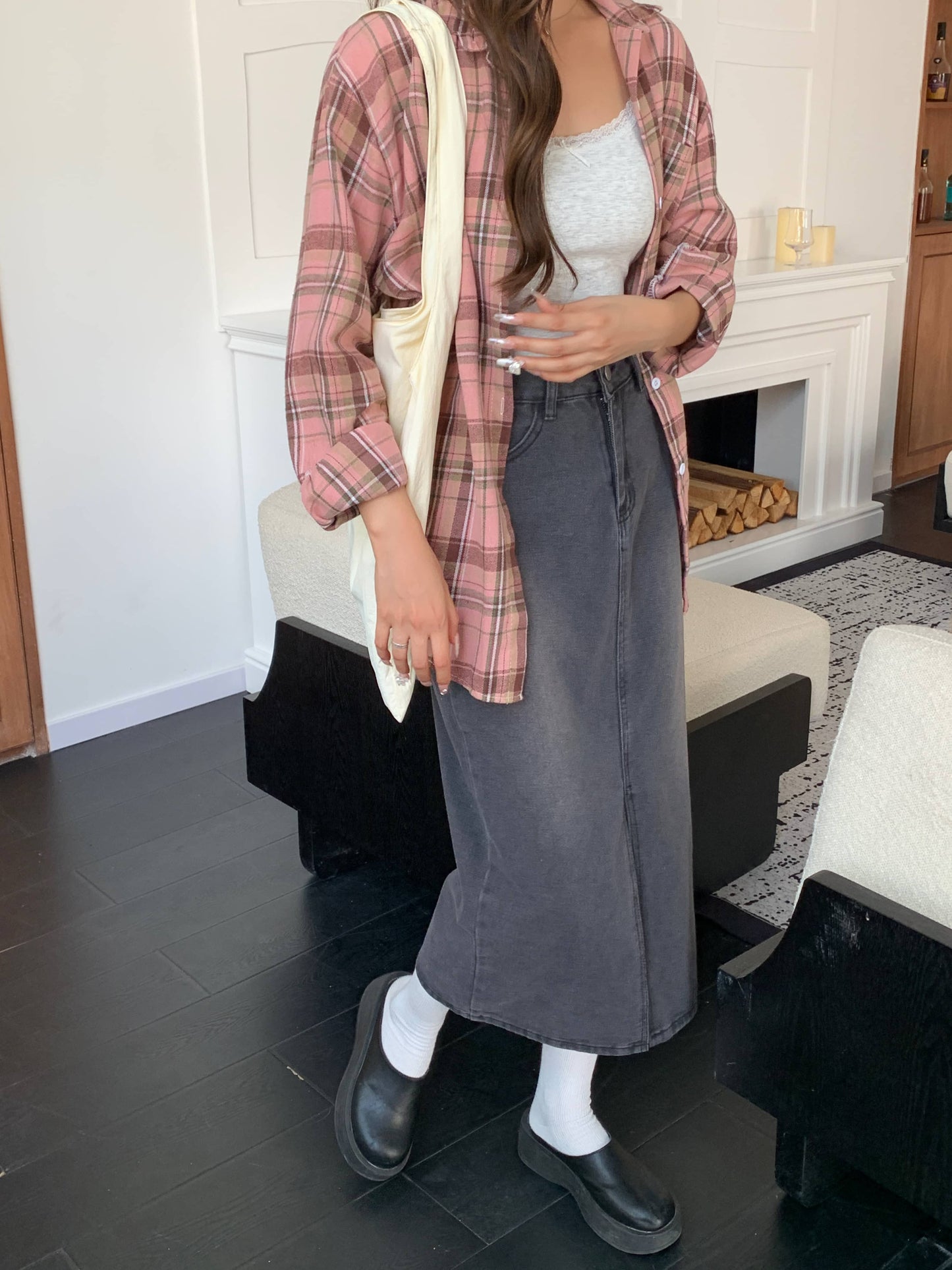 High Waist Denim Skirt