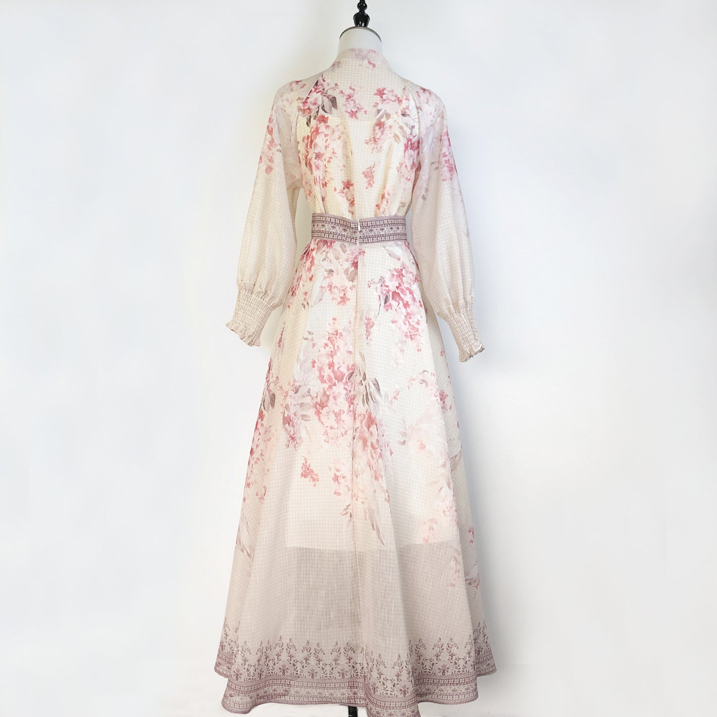 Coral Printed Shirt + High Waist Skirt Two-piece Set