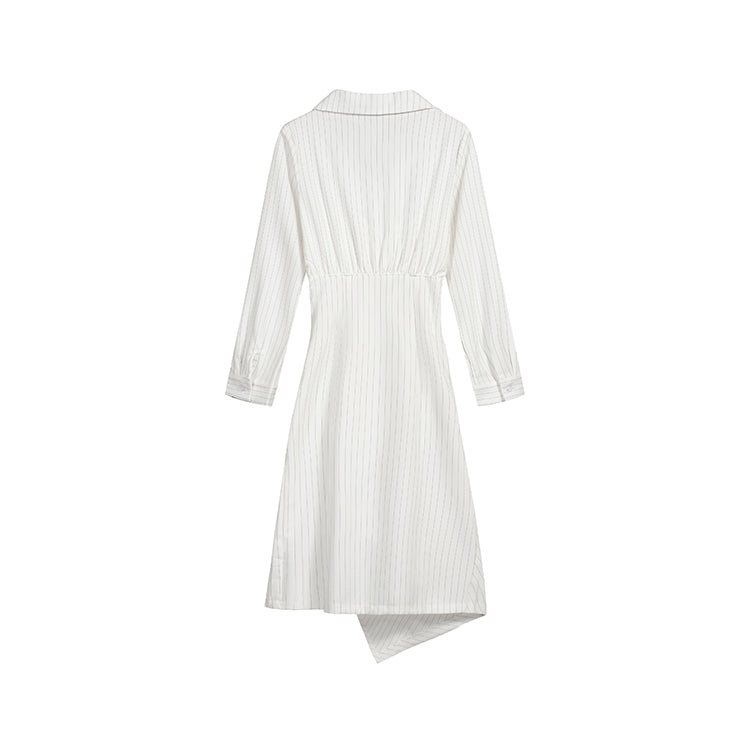Women's Pinstripe V-Neck Wrap Dress
