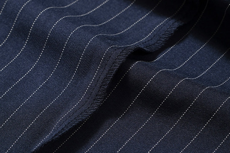 Women's Pinstripe V-Neck Wrap Dress