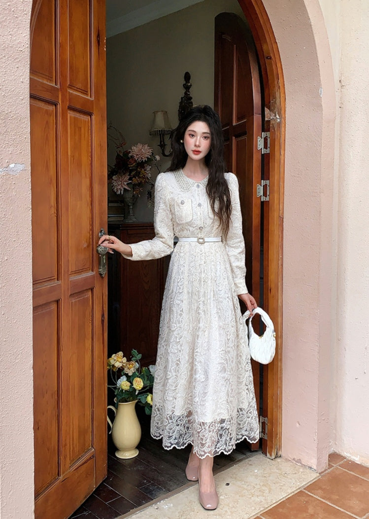 Lace Vintage-Style Midi Dress