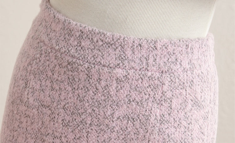 Chic Tweed Round Neck Cropped Jacket & Midi Pencil Skirt