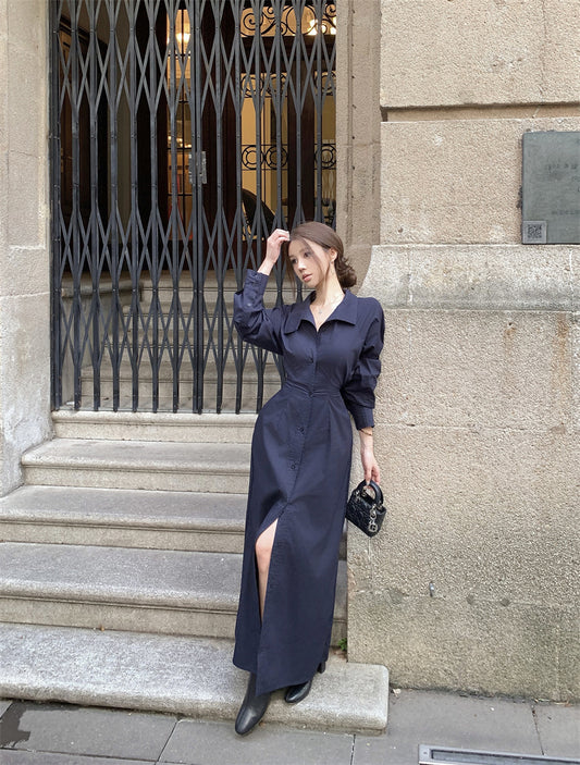 Elegant Button-Down Maxi Dress