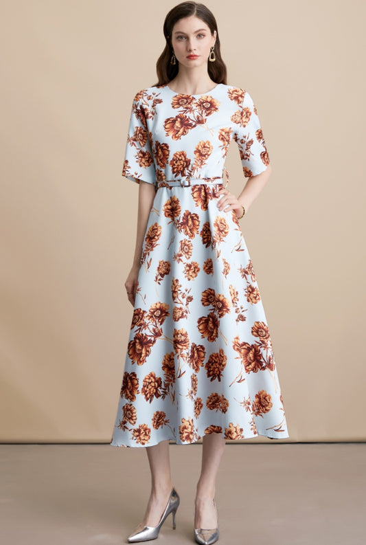 Elegant Floral Midi Dress
