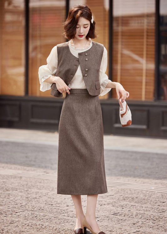 Elegant Three-Piece Business Casual Set