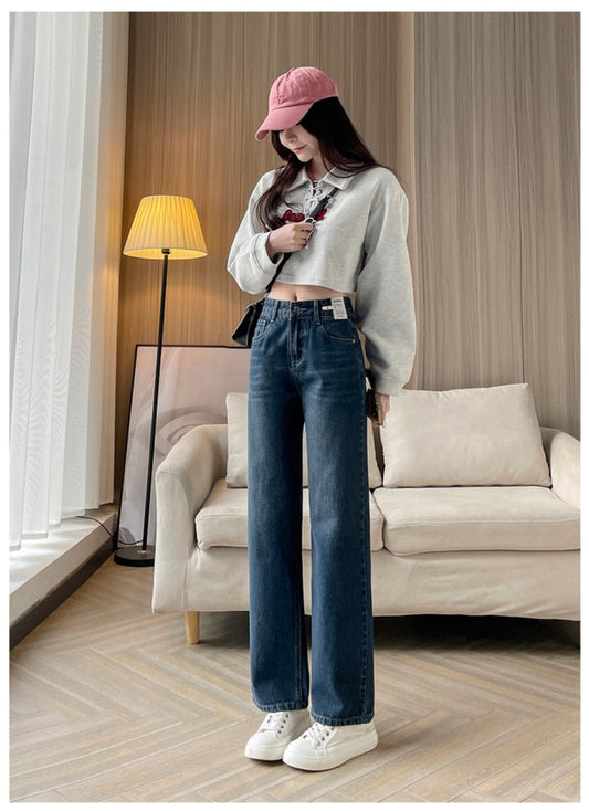 High-Waist Streetwear Wide Leg Jeans