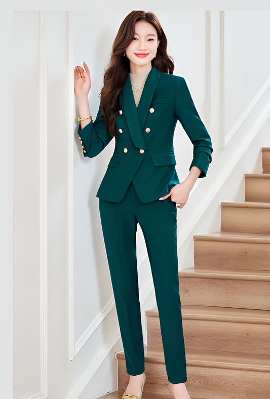High-end Temperament Suit Jacket + Trousers Two Pieces Set