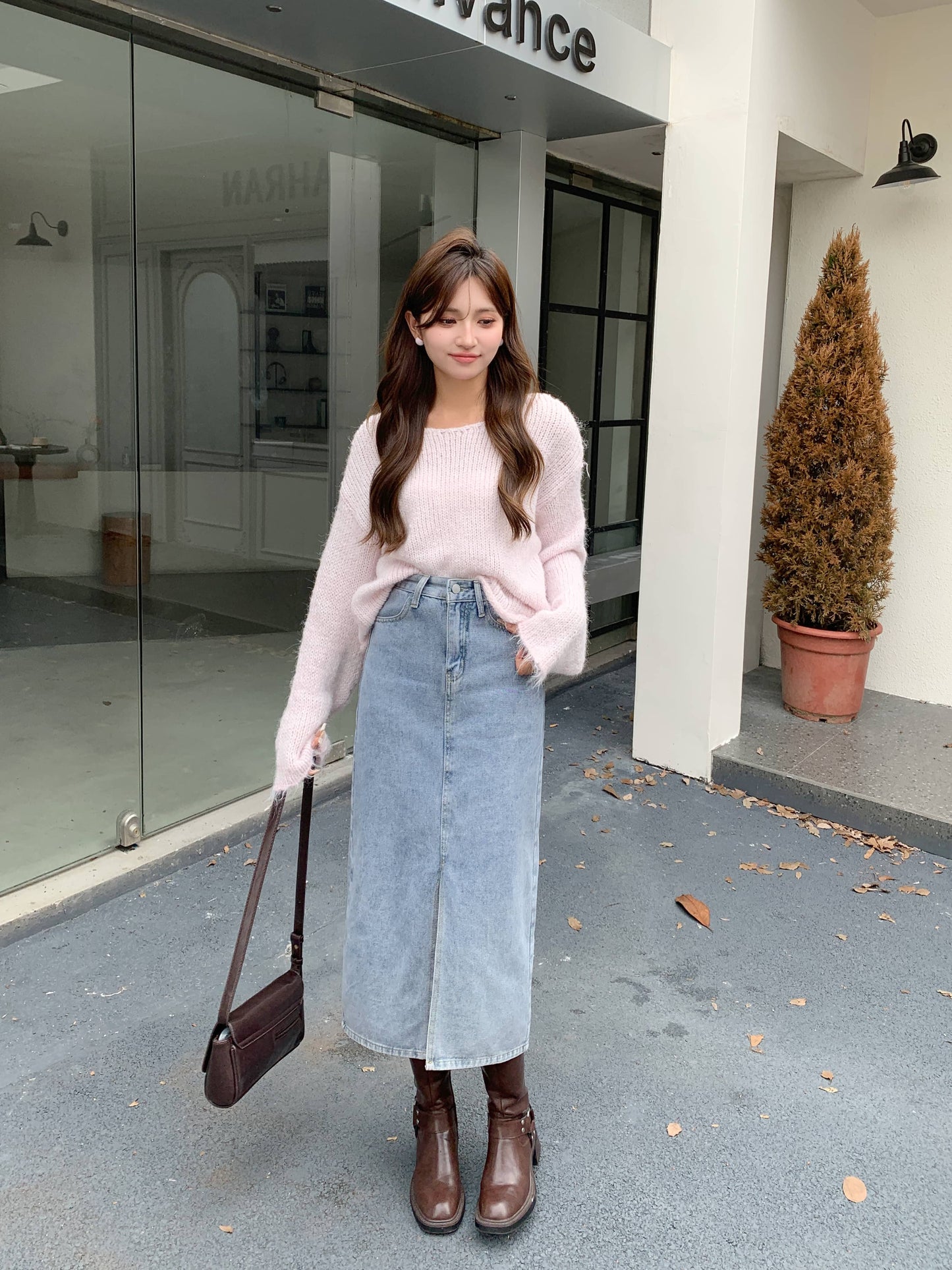 High Waist Denim Skirt