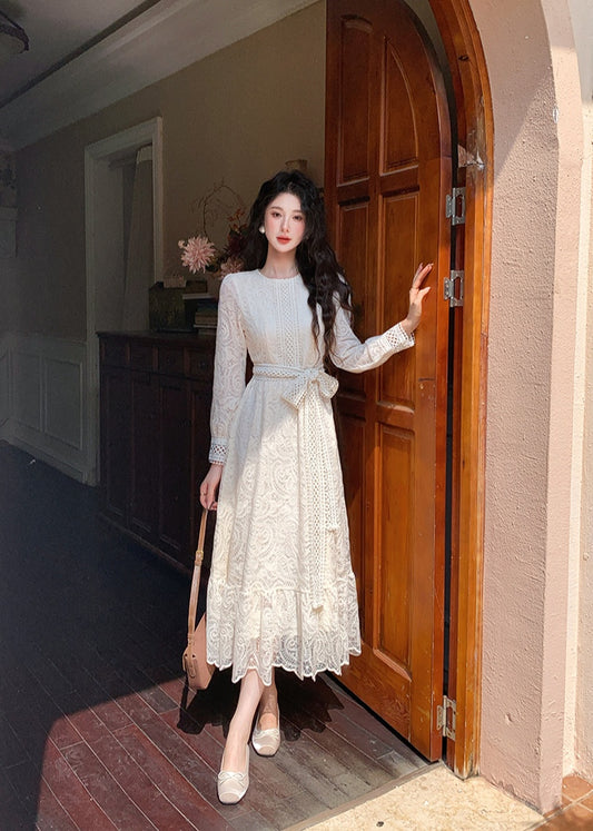 Lace and Crochet Midi Dress