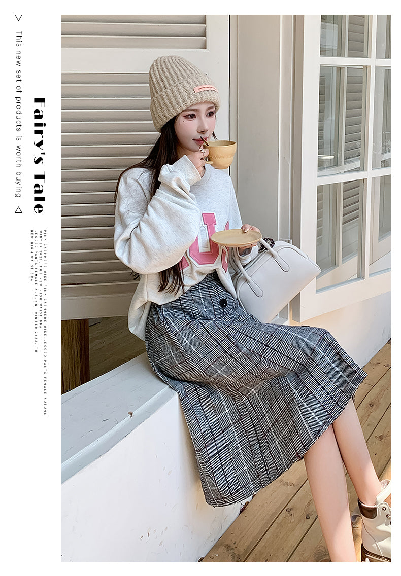 Plaid High Waist A-line Skirt