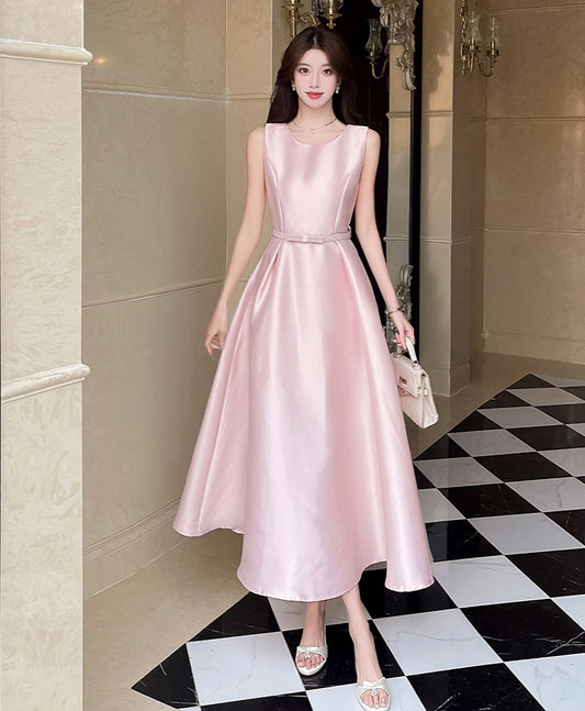 Round Neck Sleeveless A-line Dress