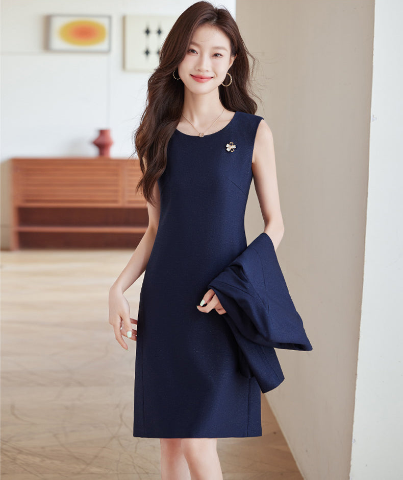Sleeveless Professional Round Neck Dress