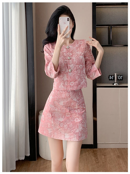 Sweet Pink Blossom Two-Piece Outfit