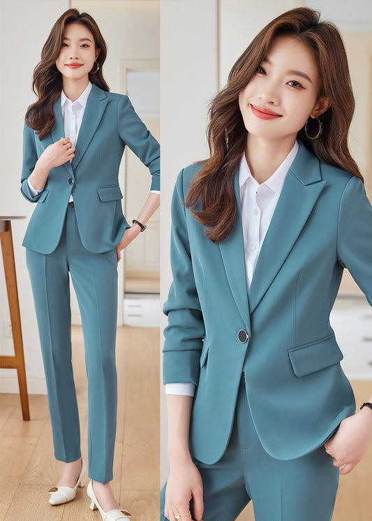 Women's Suit Jacket + Pencil Trousers Two Pieces Set